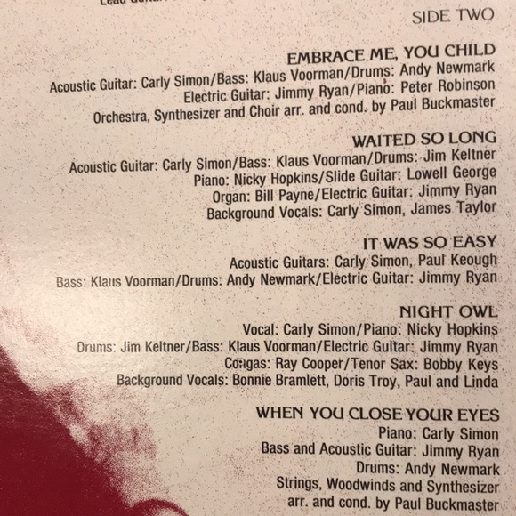 CARLY SIMON NO SECRETS - Picture 9 of 13